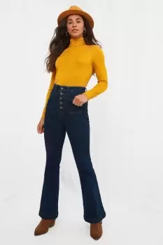 Image of Basic High Roll Neck Long Sleeve Top
