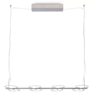 Image of Ufo Straight Bar Pendant Ceiling Light Satin Nickel