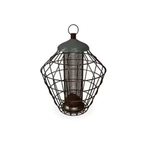 Image of Peckish Secret Garden Steel Peanut Squirrel Proof Bird Feeder 0.7L Green