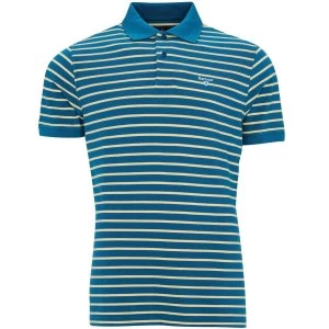 Image of Barbour Mens Styhead Stripe Polo Lyons Blue Medium