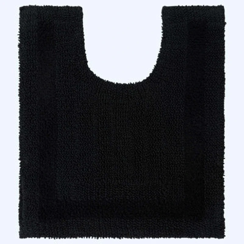 Image of Homescapes Luxury Reversible Cotton Pedestal Mat - Black