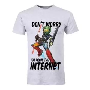 Image of Grindstore Mens Dont Worry Im From The Internet T-Shirt (M) (Grey)