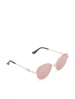 Image of Dune 'Girona' Bevelled Edge Cat Eye Sunglasses - rose