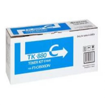 Image of Kyocera TK880C Cyan Laser Toner Ink Cartridge