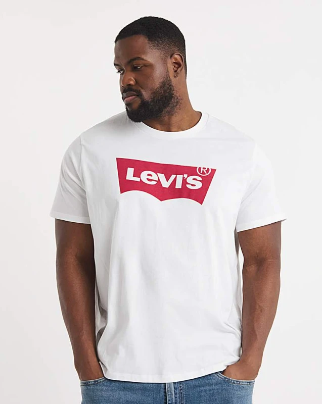 Image of Levis Levis Classic Batwing T-Shirt White - Levis - Size: 5XL White Male 5XL LE21709