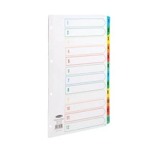 Image of Concord Index 1-12 A4 White with Multi-Colour Tabs 01301/CS13