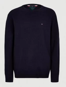 Image of Tommy Hilfiger Big & Tall Honeycomb Knitted Jumper - Navy