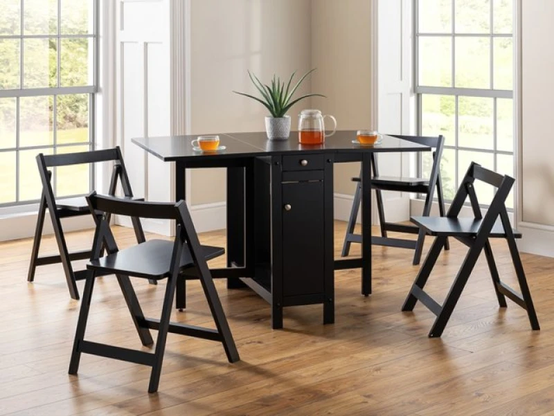 Image of Julian Bowen Savoy Dining Set - Black SAV104