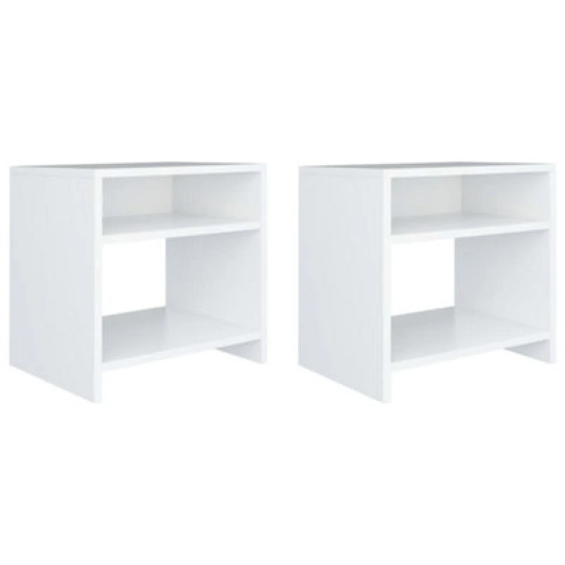 Image of Vidaxl Bedside Cabinets 2 Pcs White 40X30X40 Cm Engineered Wood