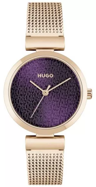 Image of HUGO 1540128 Womens #SWEET Rose Gold Mesh Bracelet Watch