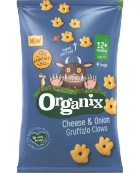 Image of Organix Cheese & Onion Gruffalo Claws Multipack 4 x 15g