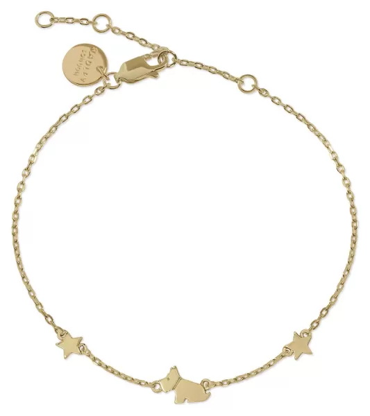 Image of Radley RYJ3138S Dog and Stars Bracelet Gold Tone Jewellery