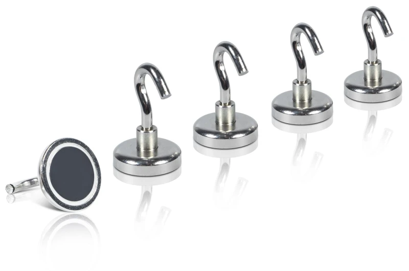 Image of Pack of 5 Strong Magnetic Hooks 47x36mm ELV-504867 Magnetic Hook
