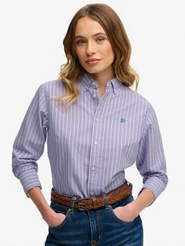 Image of Superdry Womens long sleeve shirt Superdry Oxford Bd Blanc Female XS