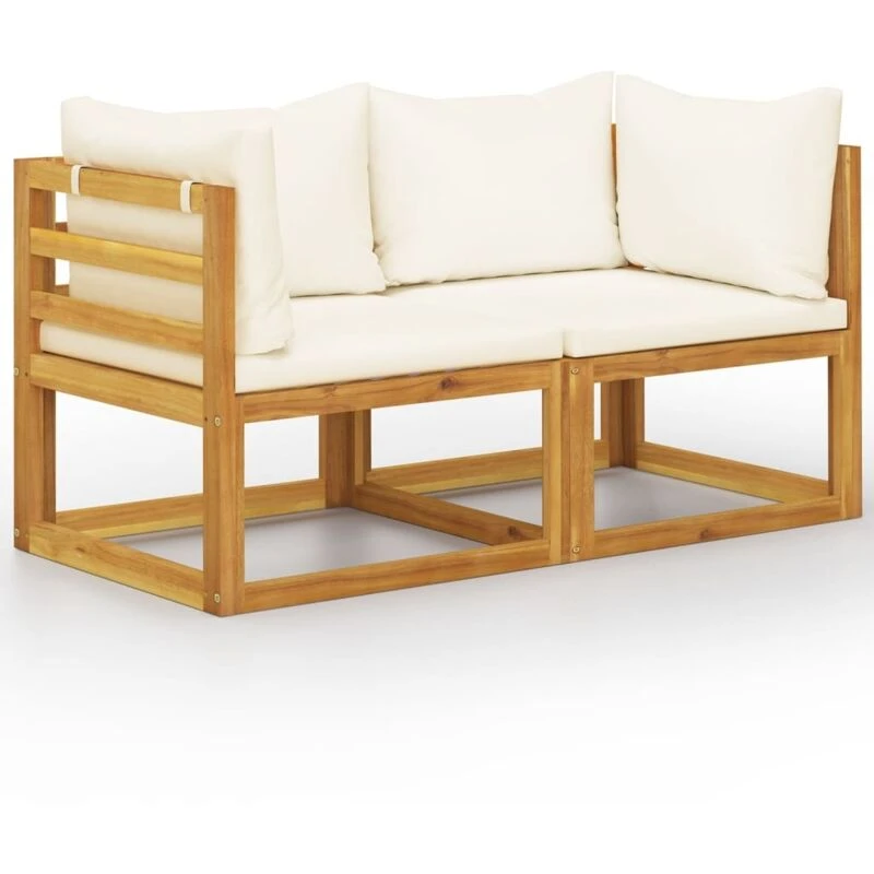 Image of VIDAXL 2-seater Garden Bench with Cream White Cushions (uk/ie/fi/no only) Vidaxl 8720286906194