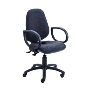 Image of Intro High Back Posture Chair Fixed Arms Charcoal KF822783