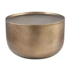 Image of Olivia's Large Sammie Hammered Metal Table in Antique Brass