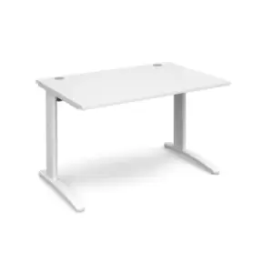 Image of Office Desk Rectangular Desk 1200mm White Tops With White Frames 800mm Depth TR10