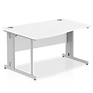 Image of Impulse Cable Managed 1400 Left Hand Wave Desk White