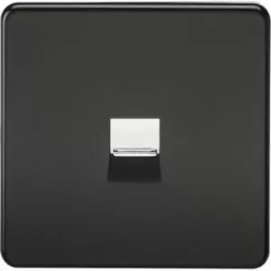 Image of MLA Knightsbridge Telephone Master Socket Matt Black With Chrome Shutter - SF7300MB