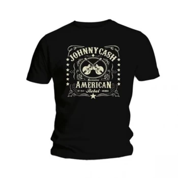 Image of Johnny Cash - American Rebel Unisex X-Large T-Shirt - Black