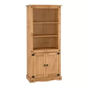 Image of Seconique - Corona 2 Door Display Unit Bookcase Wax Pine with 3 Shelves