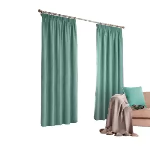 Image of Furn Harrison Pencil Pleat Faux Wool Curtains (Pair) (229x229cm) (Marine Blue)