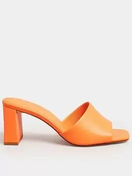 Image of Long Tall Sally Block Mules - Orange, Size 9, Women