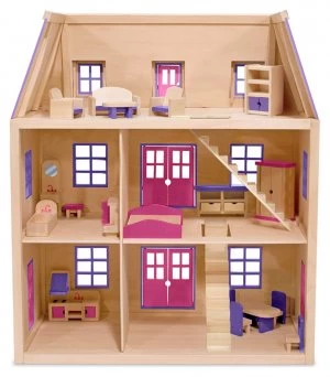 Image of Melissa and Doug Multi Level Wooden Dollhouse