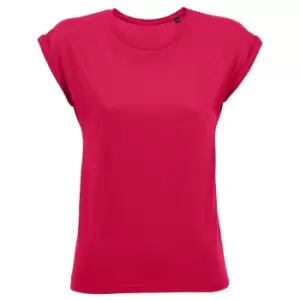 Image of SOLS Womens/Ladies Melba Plain Short Sleeve T-Shirt (L) (Dark Pink)
