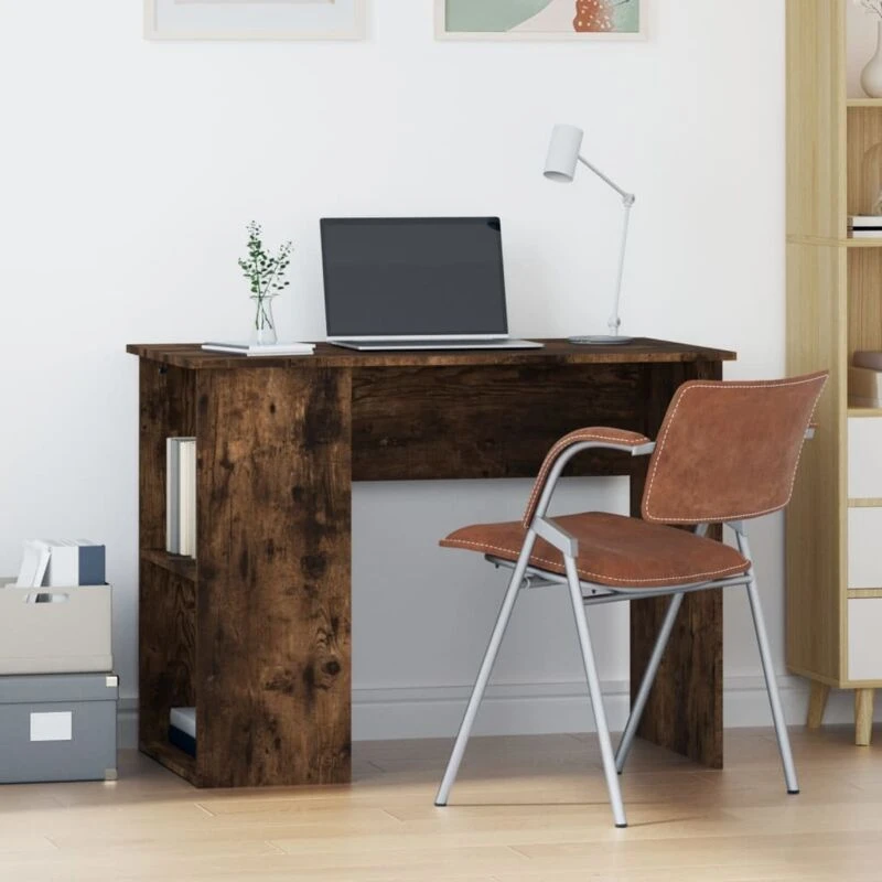 Image of VIDAXL Desk Smoked Oak 100x55x75cm Engineered Wood Vidaxl 8720845888091