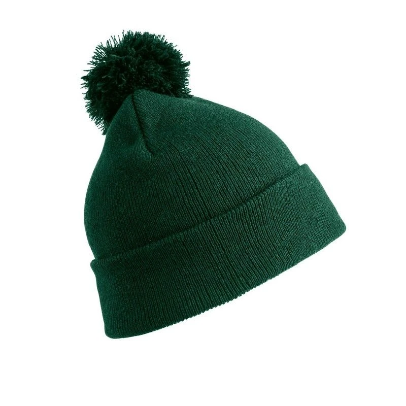 Image of Result Pom Pom Beanie in Bottle Green Bottle Green Unisex One Size