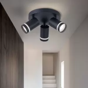 Image of 3 Light 3x GU10 Modern Spotlight Black