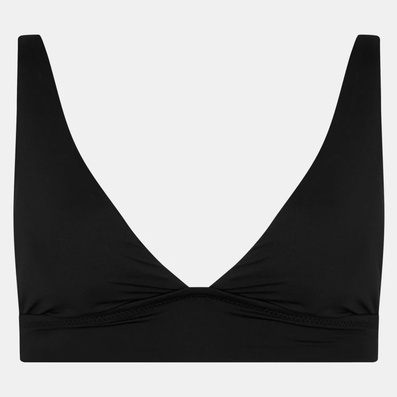 Image of Polo Ralph Lauren Signature Sol V Neck Bikini Top Black female 6 (2XS)