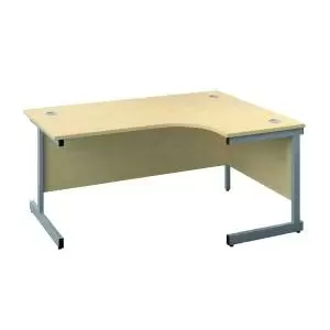 Image of Jemini Radial Right Hand Cantilever Desk 1600x1200x730mm MapleSilver