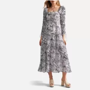 Image of Ted Baker Adlinah Floral Print Chiffon Dress - UK 10