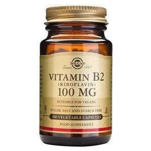 Image of Solgar Vitamin B2 Riboflavin 100 mg Vegetable Capsules 100 capsules
