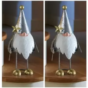 Image of Set of 2 Christmas Gonk Silver Gilt Figurines