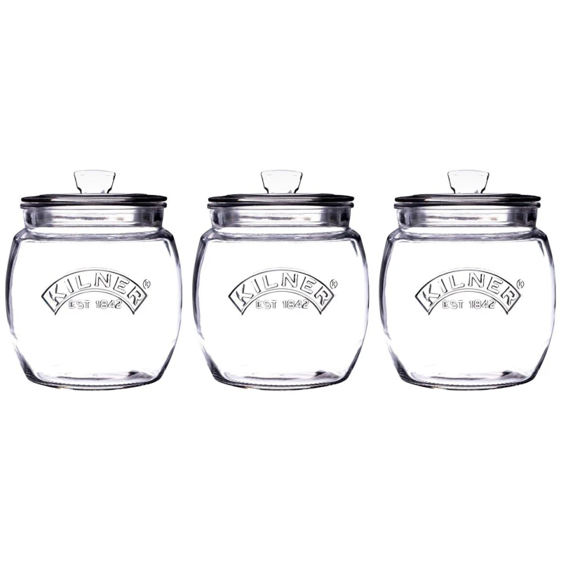 Image of Kilner 0.85l Universal Push Top Jars x3 Clear unisex 5l