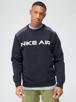 Image of Nike Air Contrast Block Crew Sweat - Black/Grey