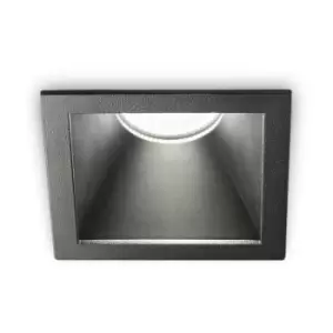Image of Ideal Lux Game Square Recessed Downlight Black 8.4cm 2700K