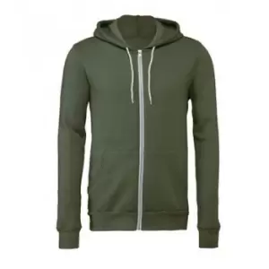 Image of Bella + Canvas Adults Unisex Full Zip Hoodie (S) (Military Green)