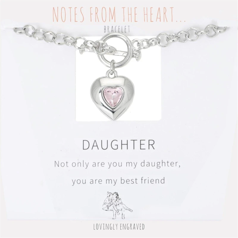 Image of Notes From The Heart NFTH Daughter Hrt Brclt Silver unisex ONE SIZE