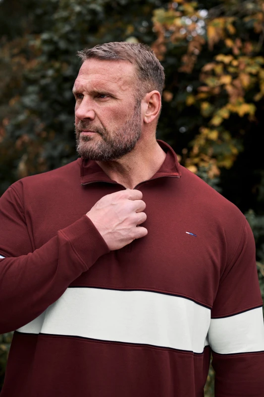 Image of BadRhino BadRhino Men Quarter Zip Sweatshirt in Burgundy Size: 5-6X-Large Burgundy 5-6XL Male 5063111575213