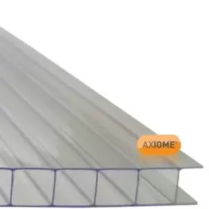 Image of Axiome Clear Polycarbonate Multiwall Roofing Sheet (L)2M (W)1050mm (T)10mm
