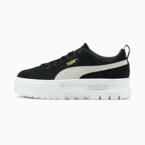 Image of PUMA Mayze Womens Trainers, Black/White Size 3 Shoes