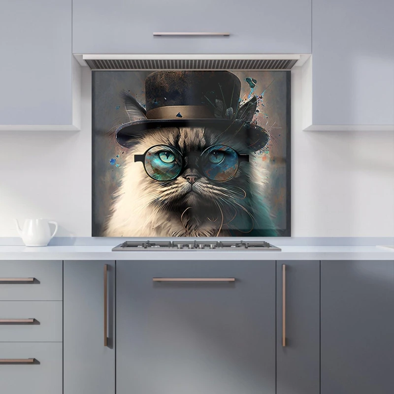 Image of Warren Reed - Designer Birman Cat Face Splashart Kitchen Splashback Size: 600mm x 750mm Multicolor Unisex 600mm x 750mm