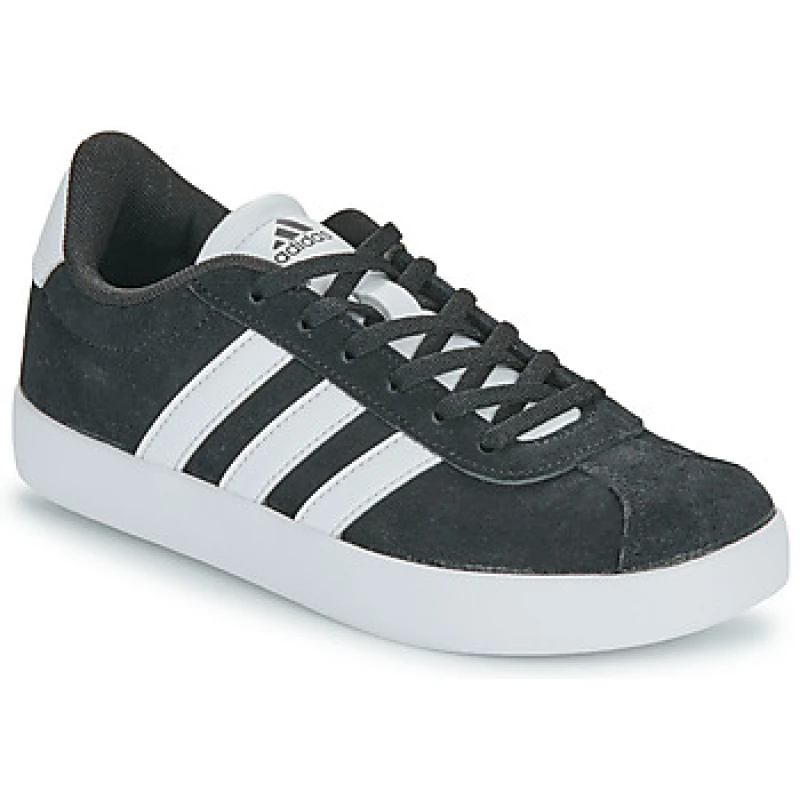 Image of Adidas SPORTSWEAR Kids VL Court 3.0 Trainers in Leather Black/White Baby 36 (3.5);37.3 (4);38 (5);39.3 (5.5 to 6);40