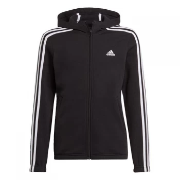 Image of adidas Essentials 3-Stripes Full-Zip Hoodie Kids - Black / White
