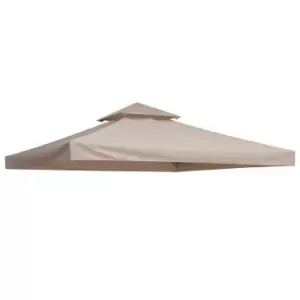 Image of Outsunny 3 x 3(m) Gazebo Canopy Roof Top Replacement Cover Spare Part Beige (TOP ONLY)